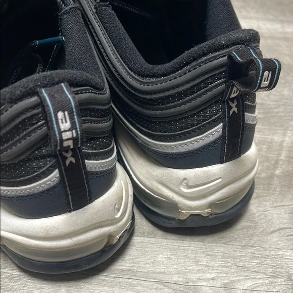 Nike Air Max 97 Black and Blue Sneakers with Air Cushioning - Picture 6 of 14